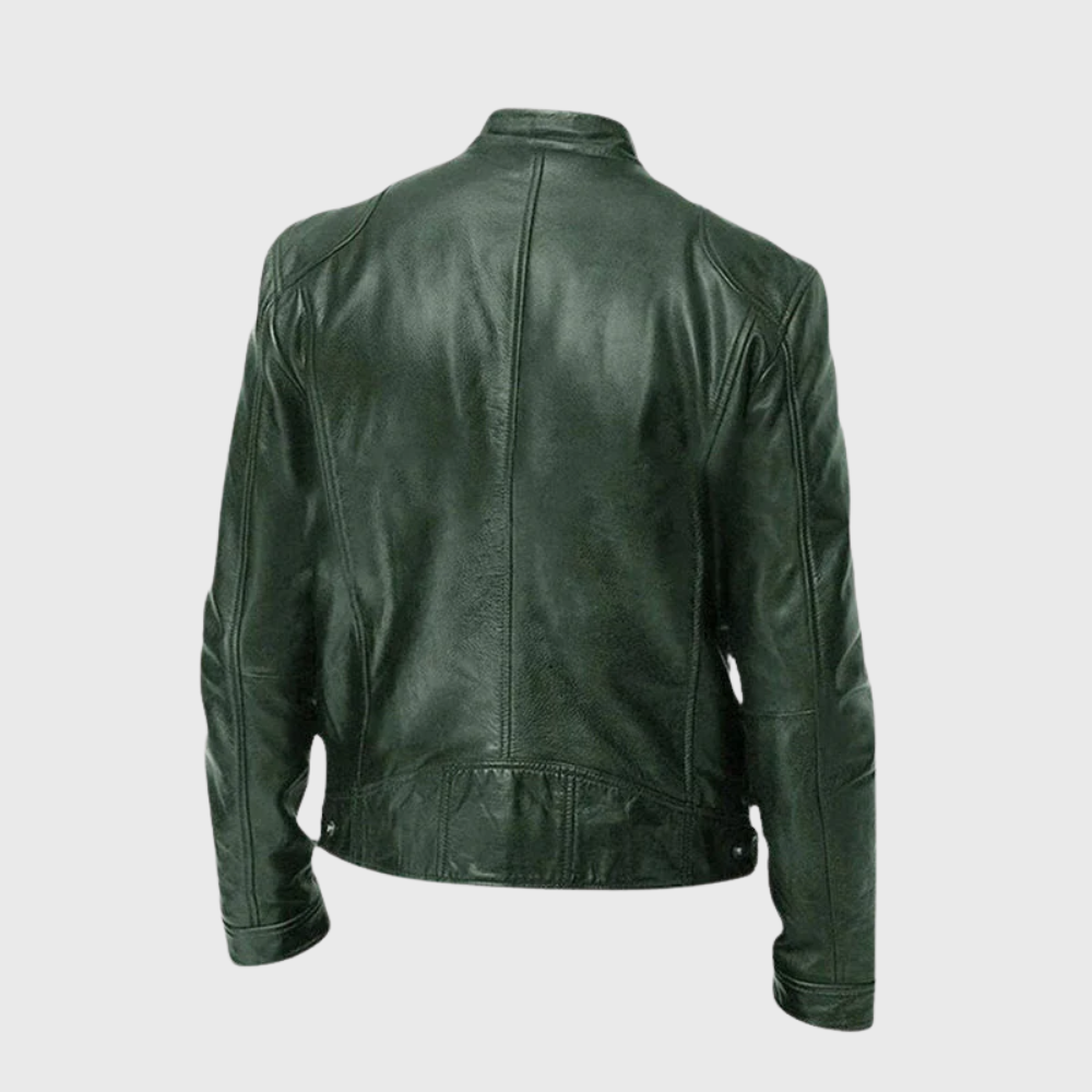 Fredrik™ | Klassisk bikerjacka i läder med smal passform