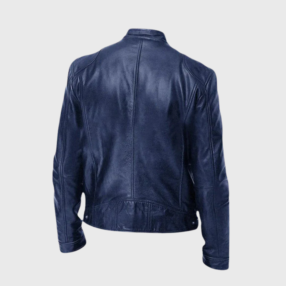 Fredrik™ | Klassisk bikerjacka i läder med smal passform