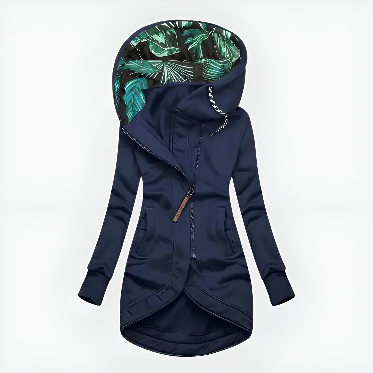 Annika™ | Asymmetrisk huvajacka med dragkedja
