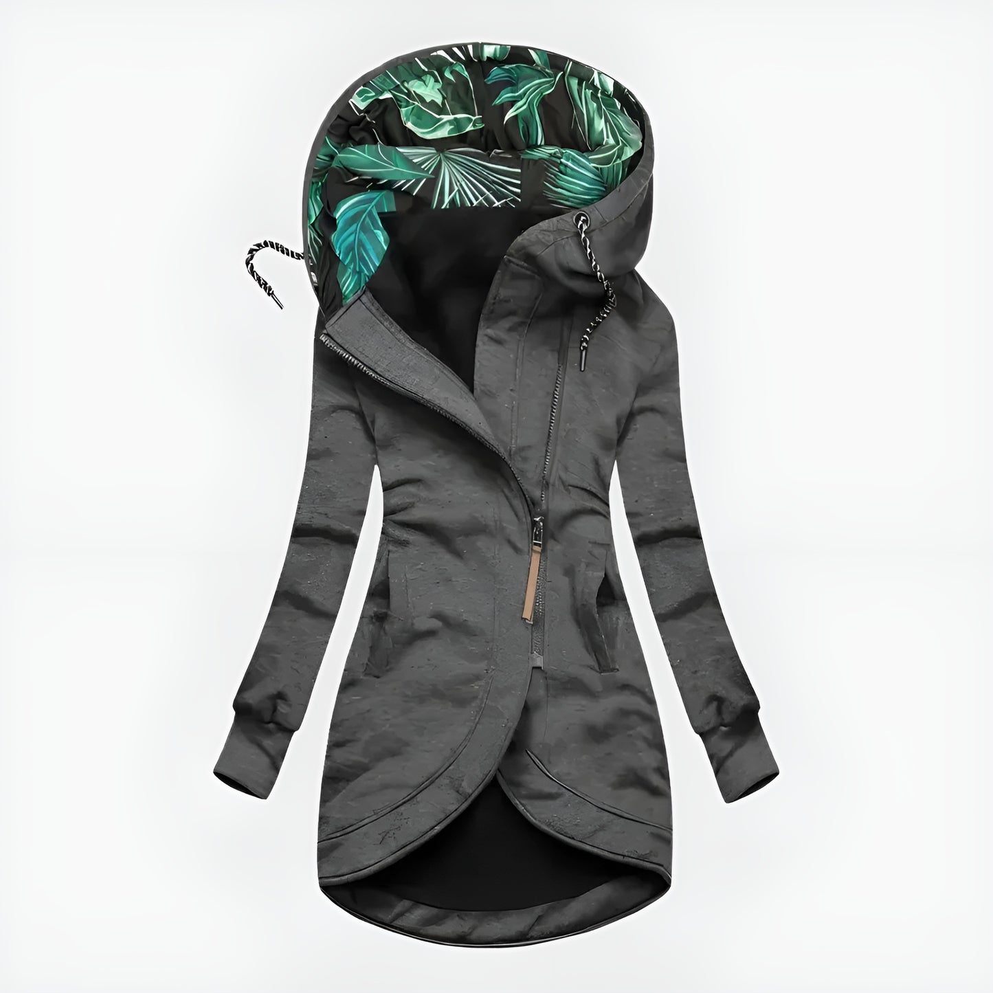 Annika™ | Asymmetrisk huvajacka med dragkedja