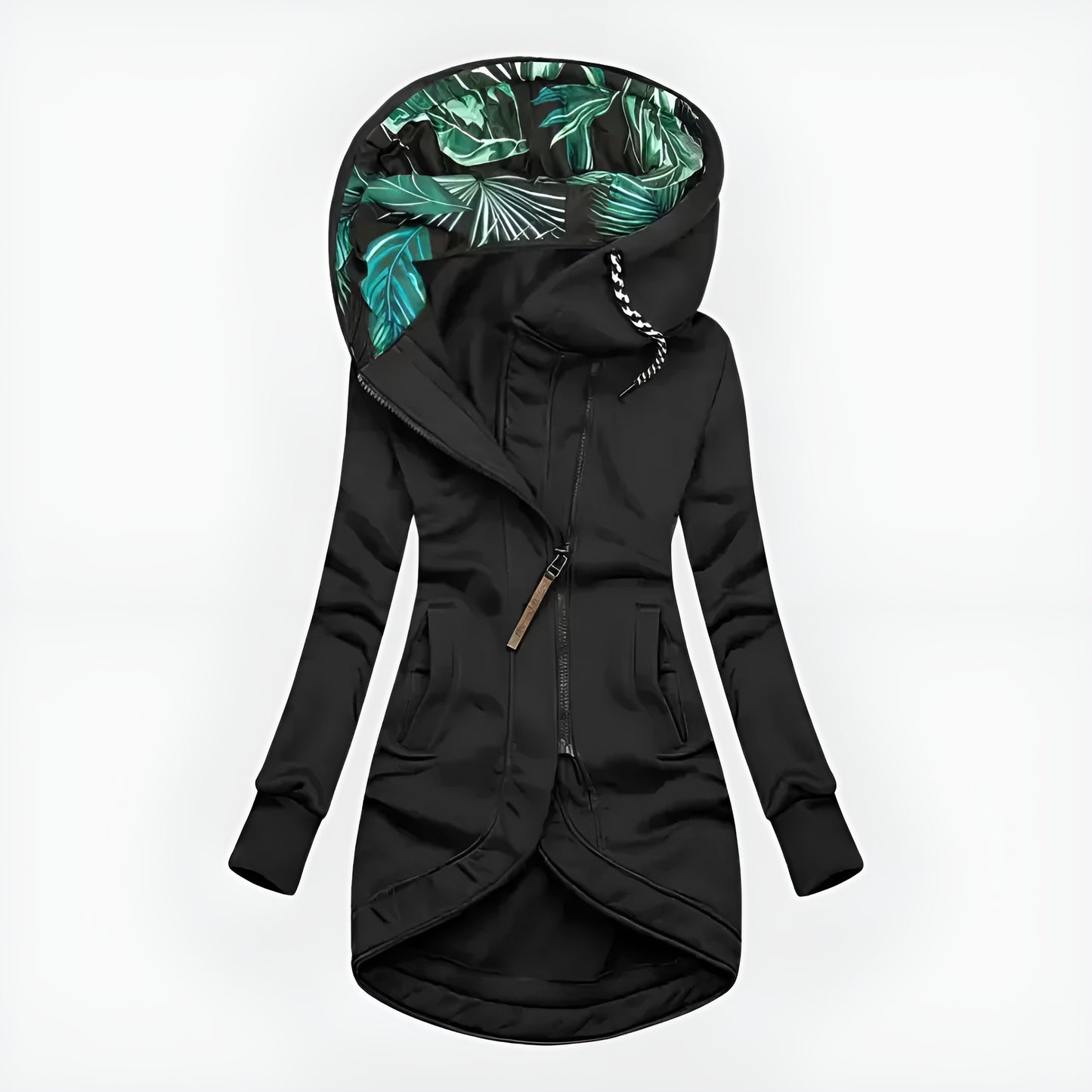 Annika™ | Asymmetrisk huvajacka med dragkedja