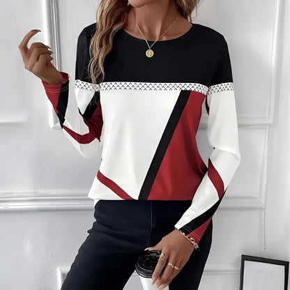 Liv™ | Avslappnad T-shirt med Färgblock