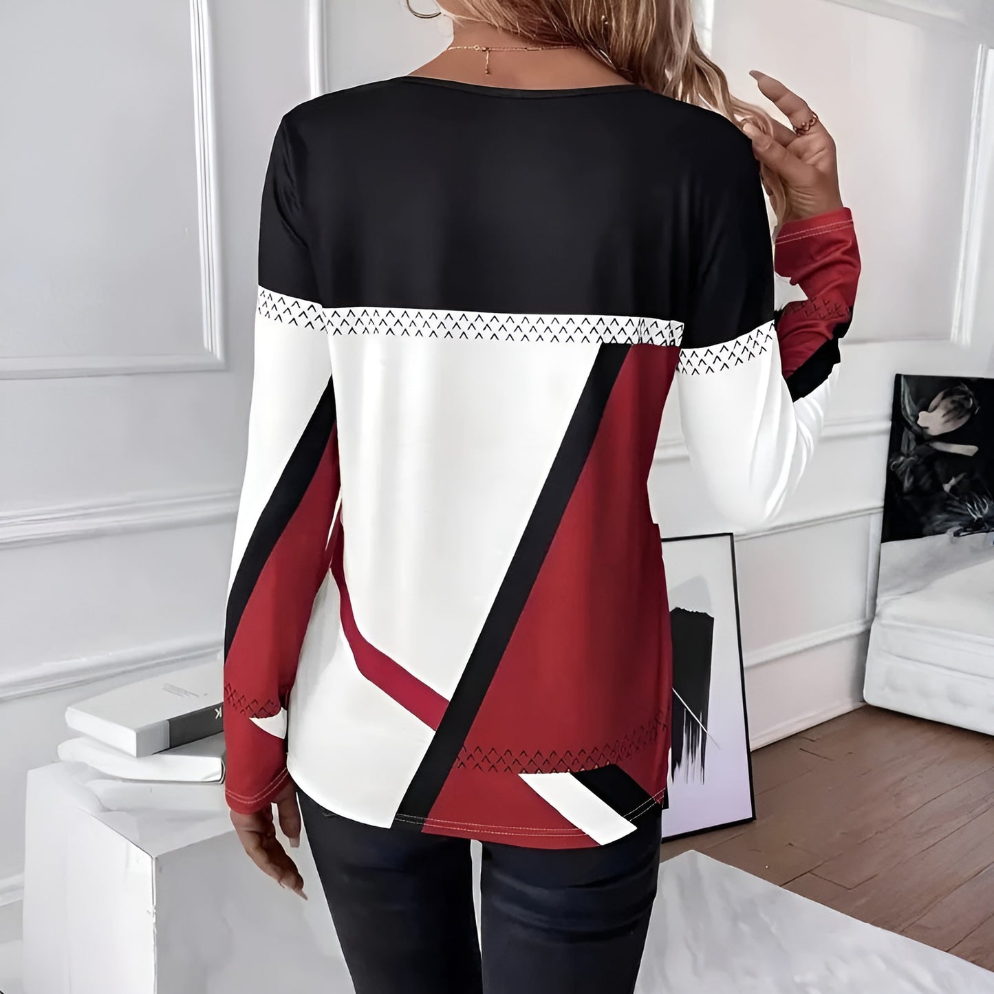 Liv™ | Avslappnad T-shirt med Färgblock